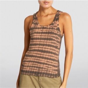 Agolde Poppy Tie Dye Rib-Knit Tank in Grapefruit Nebula